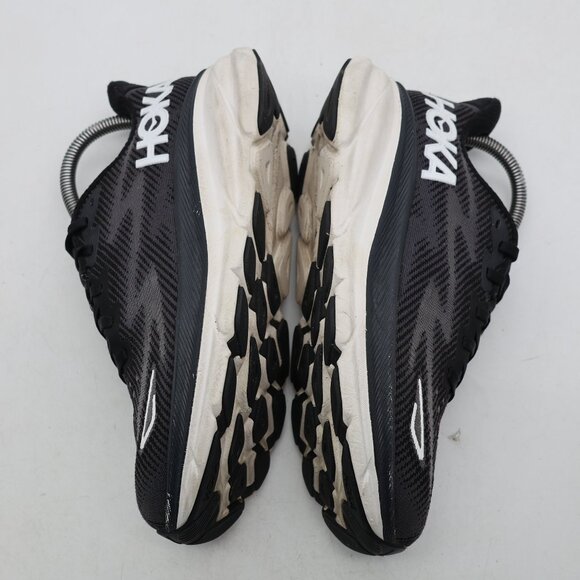 Hoka Clifton 9 Women's 7 B Athletic Performance Running Sneakers Black White - Picture 8 of 9